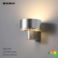 Hotel design brushed silver fancy wall surface mounted led reading wall light