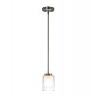 Decorative Dual Glass 1 Light Pendant Light,Indoor Modern Brushed Nickel Home Hanging Pendant Lamp For Kitchen & Bar